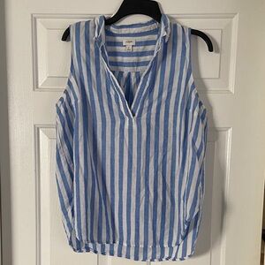 J. Crew Blue and White Striped Blouse